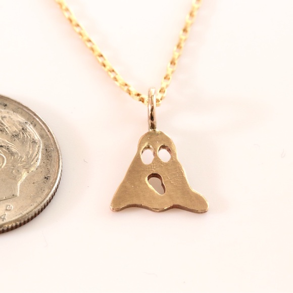 🎃 14K Gold Filled Ghost Necklace – 18” Chain - Picture 6 of 8